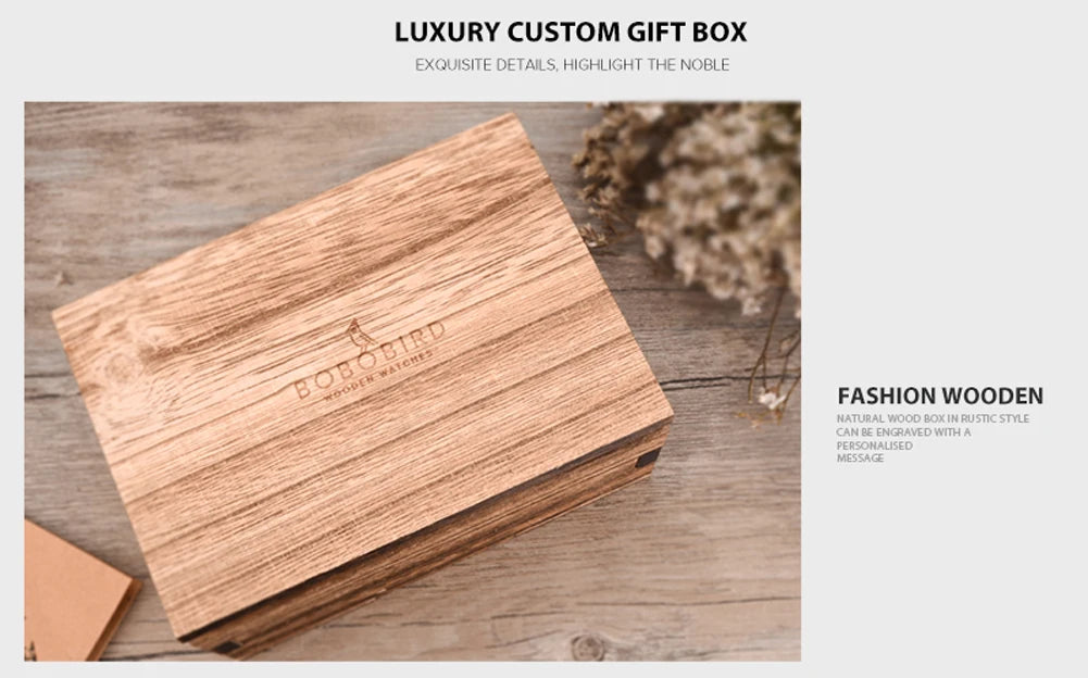 Relógio Mecânico de Madeira BOBO BIRD – Luxo Masculino Automático