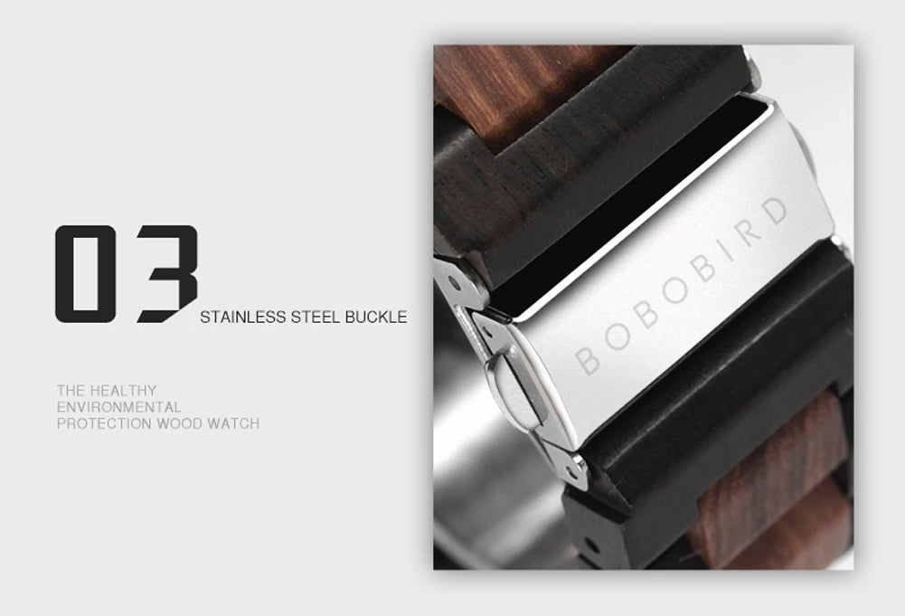 Relógio Mecânico de Madeira BOBO BIRD – Luxo Masculino Automático