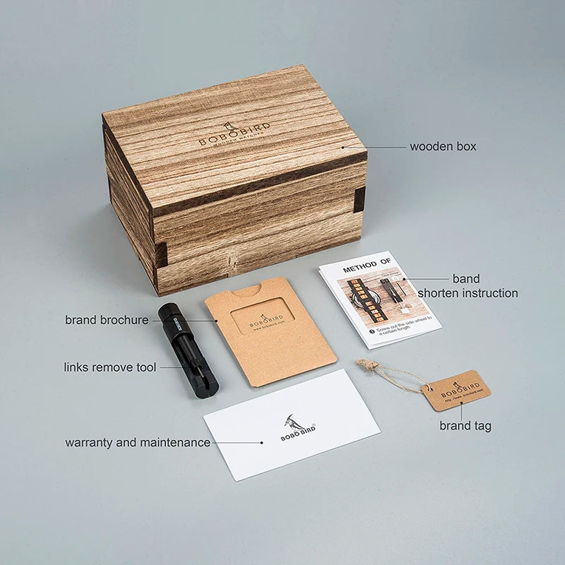 Relógio Mecânico de Madeira BOBO BIRD – Luxo Masculino Automático