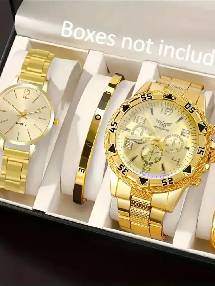 Relógio Dourado Unissexo – Estilo Executivo com Numerais Romanos