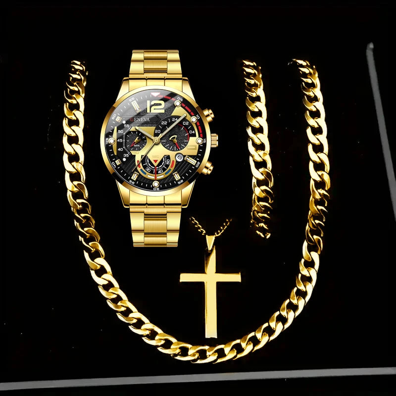 Relógio Casal – Masculino e Feminino, Quartzo Elegante em Liga Metálica