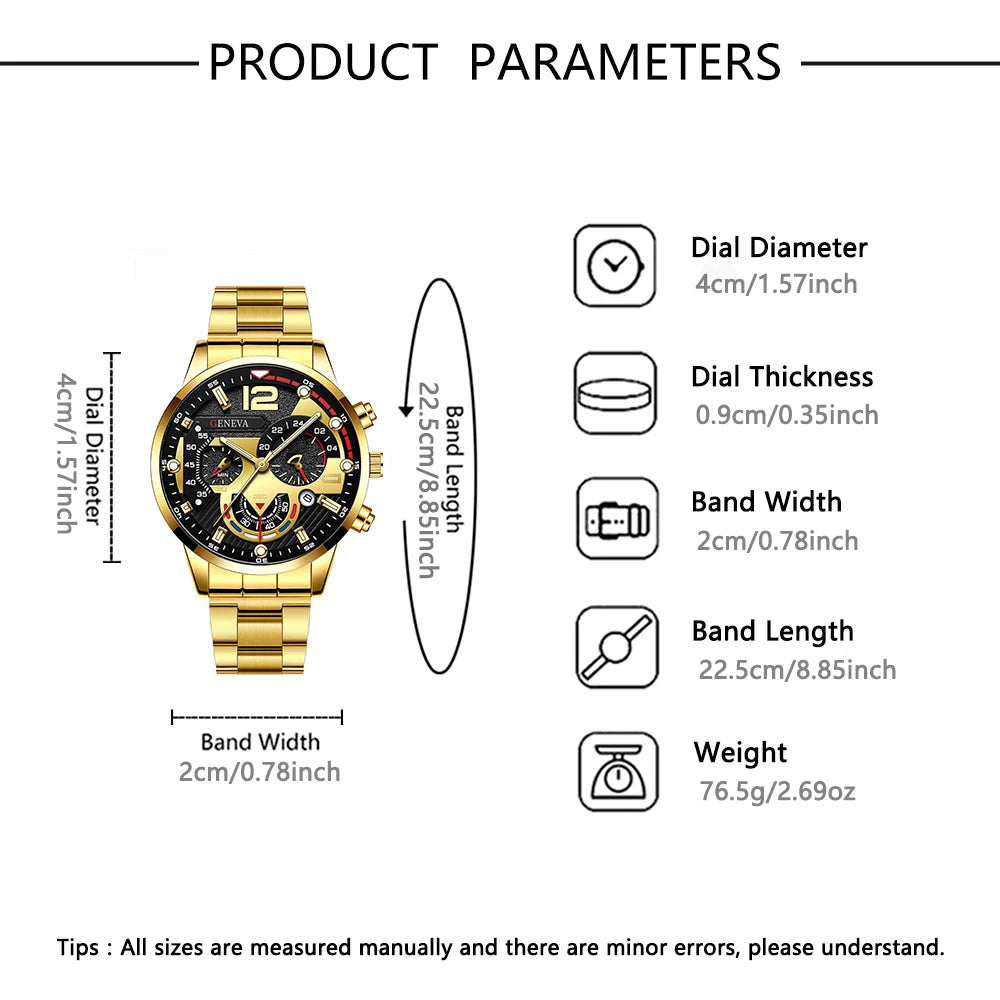 Relógio Casal – Masculino e Feminino, Quartzo Elegante em Liga Metálica