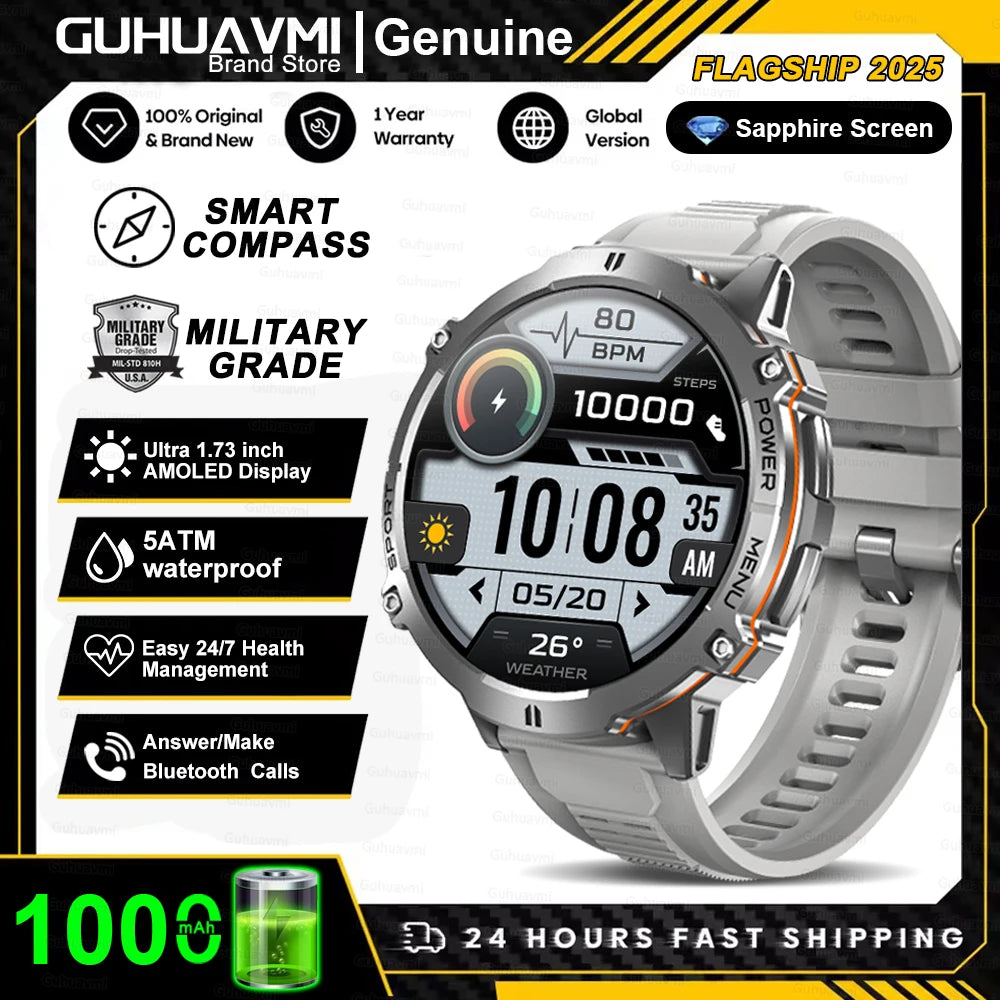 Smartwatch Militar T-Rex 3 – GPS, 10ATM, AMOLED 1.43", 170+ Modos Desporto