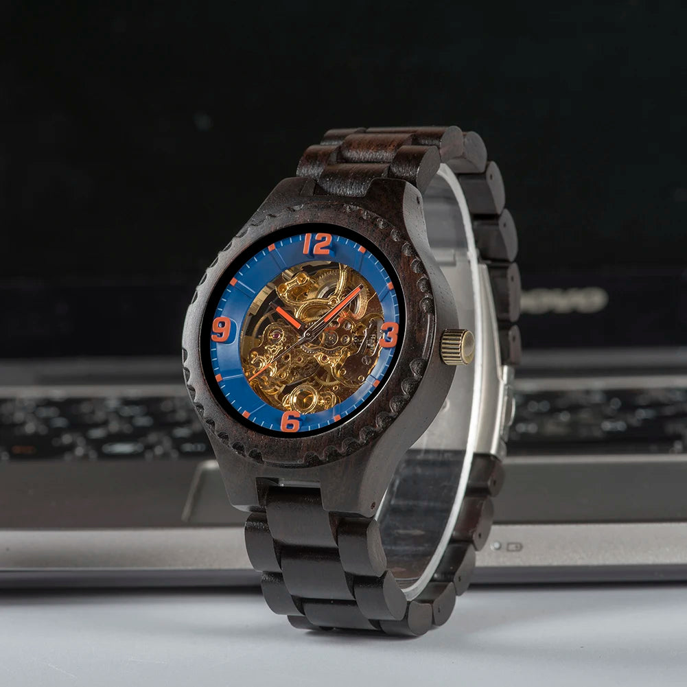 Relógio Mecânico de Madeira BOBO BIRD – Luxo Masculino Automático