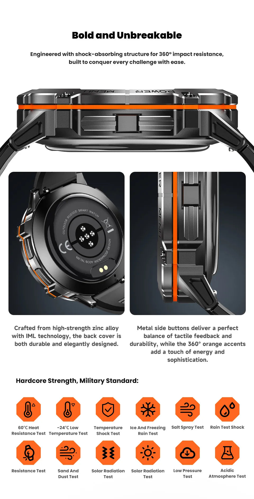 Smartwatch Militar T-Rex 3 – GPS, 10ATM, AMOLED 1.43", 170+ Modos Desporto