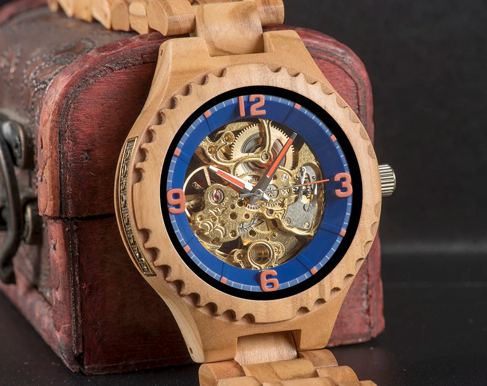 Relógio Mecânico de Madeira BOBO BIRD – Luxo Masculino Automático