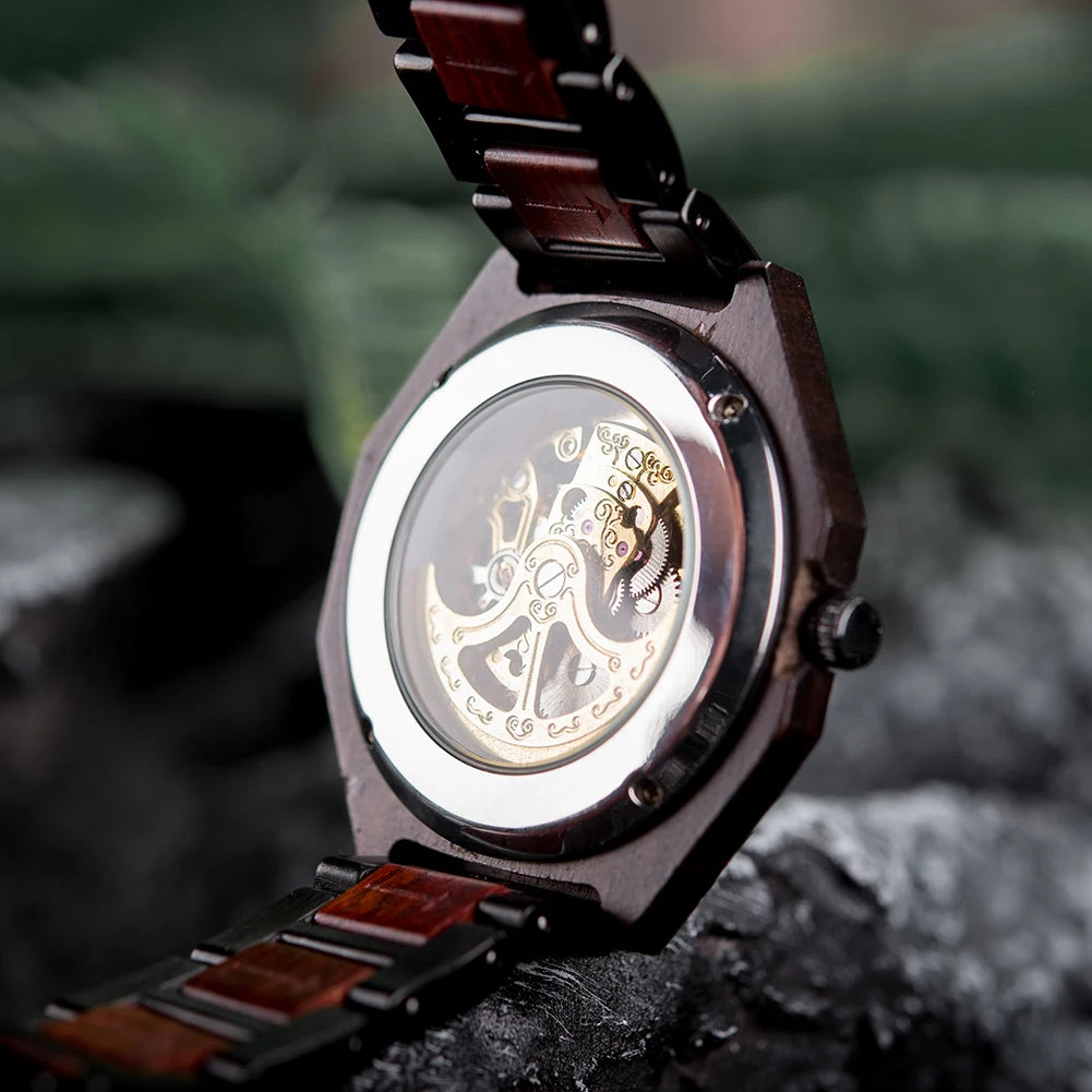 Relógio Mecânico de Madeira BOBO BIRD – Luxo Masculino Automático