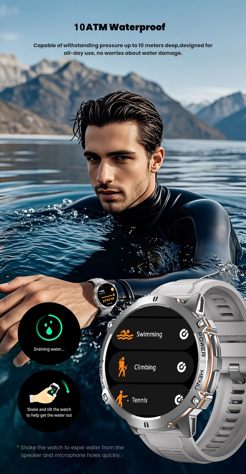 Smartwatch Militar T-Rex 3 – GPS, 10ATM, AMOLED 1.43", 170+ Modos Desporto