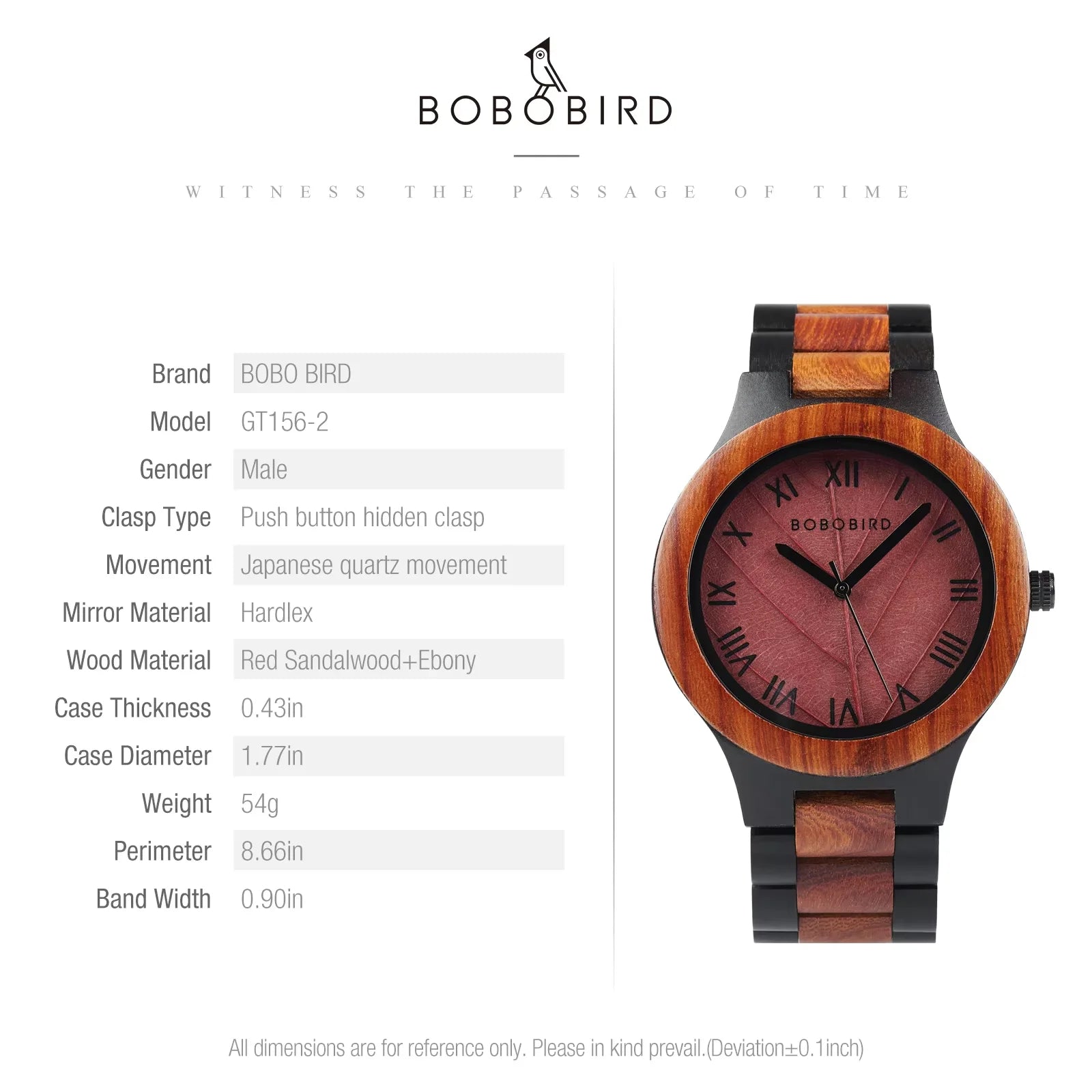 Relógio Masculino de Madeira BOBO BIRD – Mostrador em Folha Natural, Edição Artesanal