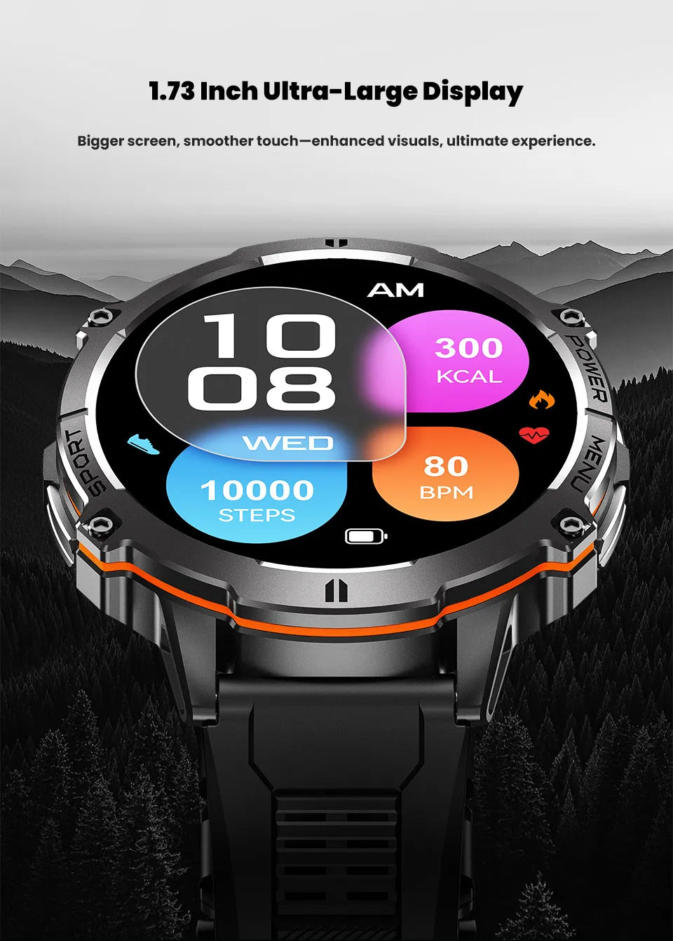Smartwatch Militar T-Rex 3 – GPS, 10ATM, AMOLED 1.43", 170+ Modos Desporto