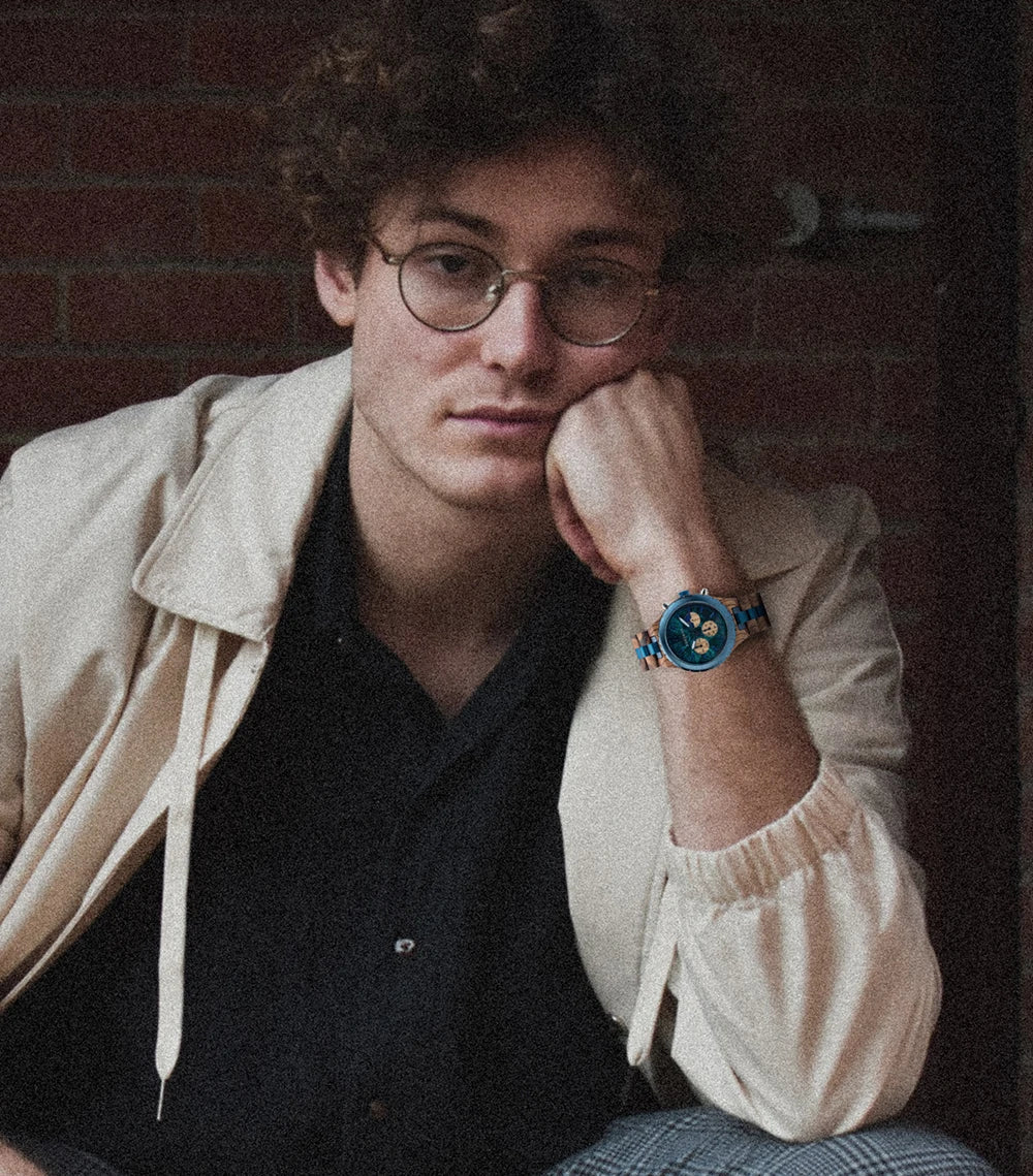 BOBO BIRD Relógio Masculino de Madeira – Cronógrafo T06