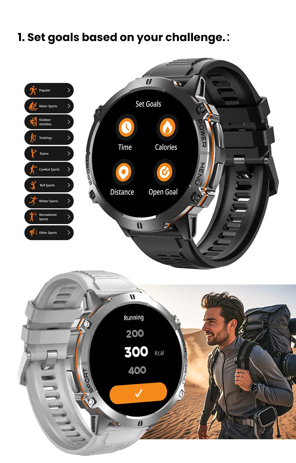 Smartwatch Militar T-Rex 3 – GPS, 10ATM, AMOLED 1.43", 170+ Modos Desporto