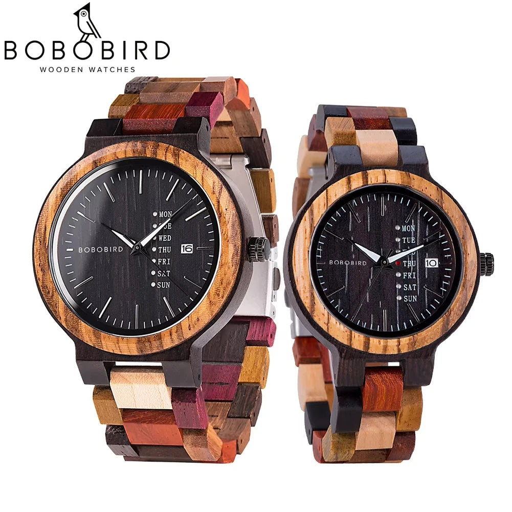 Relógio de Madeira BOBO BIRD – Modelos Masculino e Feminino
