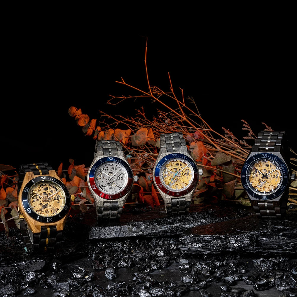 Relógio Mecânico de Madeira BOBO BIRD – Luxo Masculino Automático